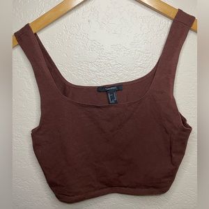 Forever 21 Women’s Cropped Tank Top - Brown - Medium